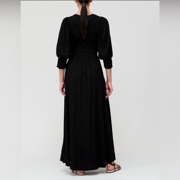 NWT. Free People String of Hearts Smocked Maxi Dress Black XS - Picture 4 of 12
